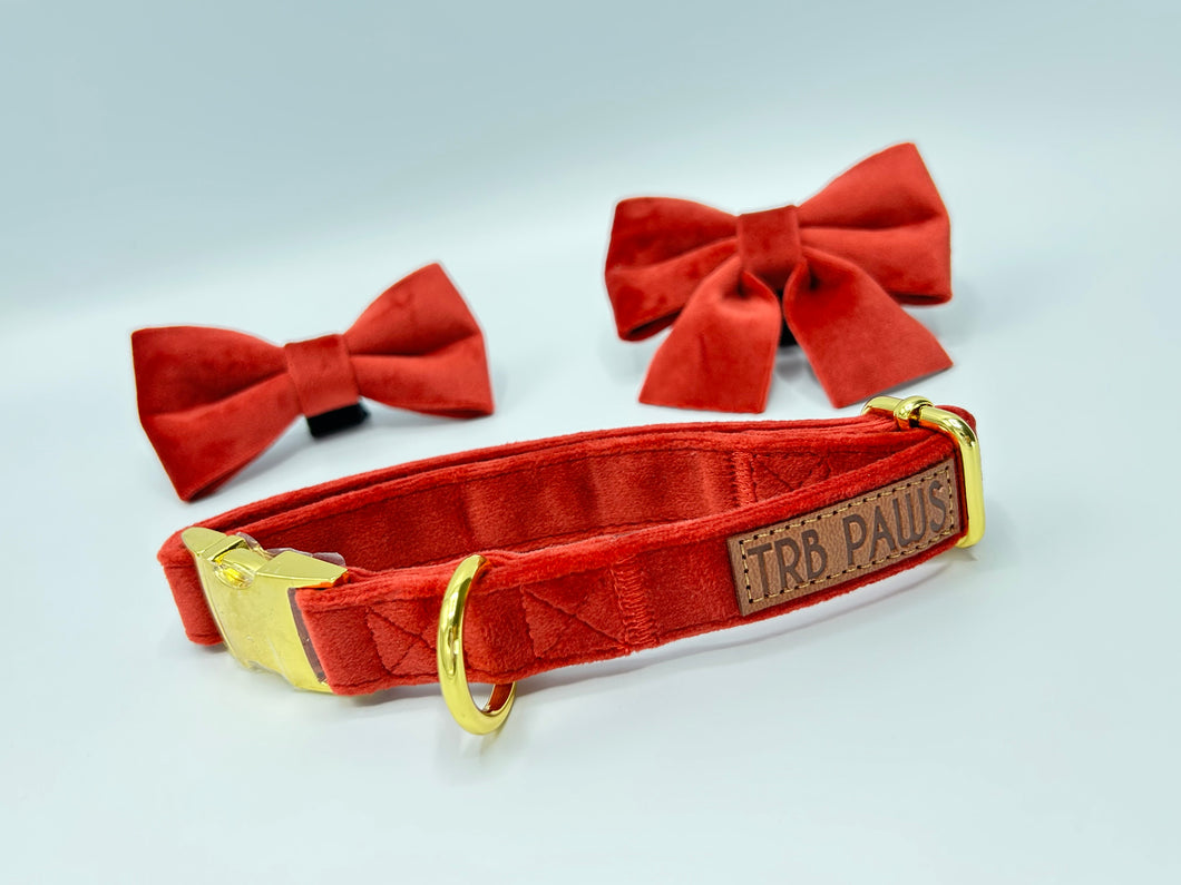 RED VELVET DOG COLLAR